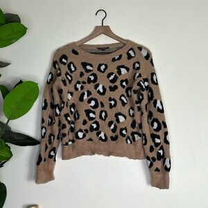 Express Tan Leopard Print Sweater